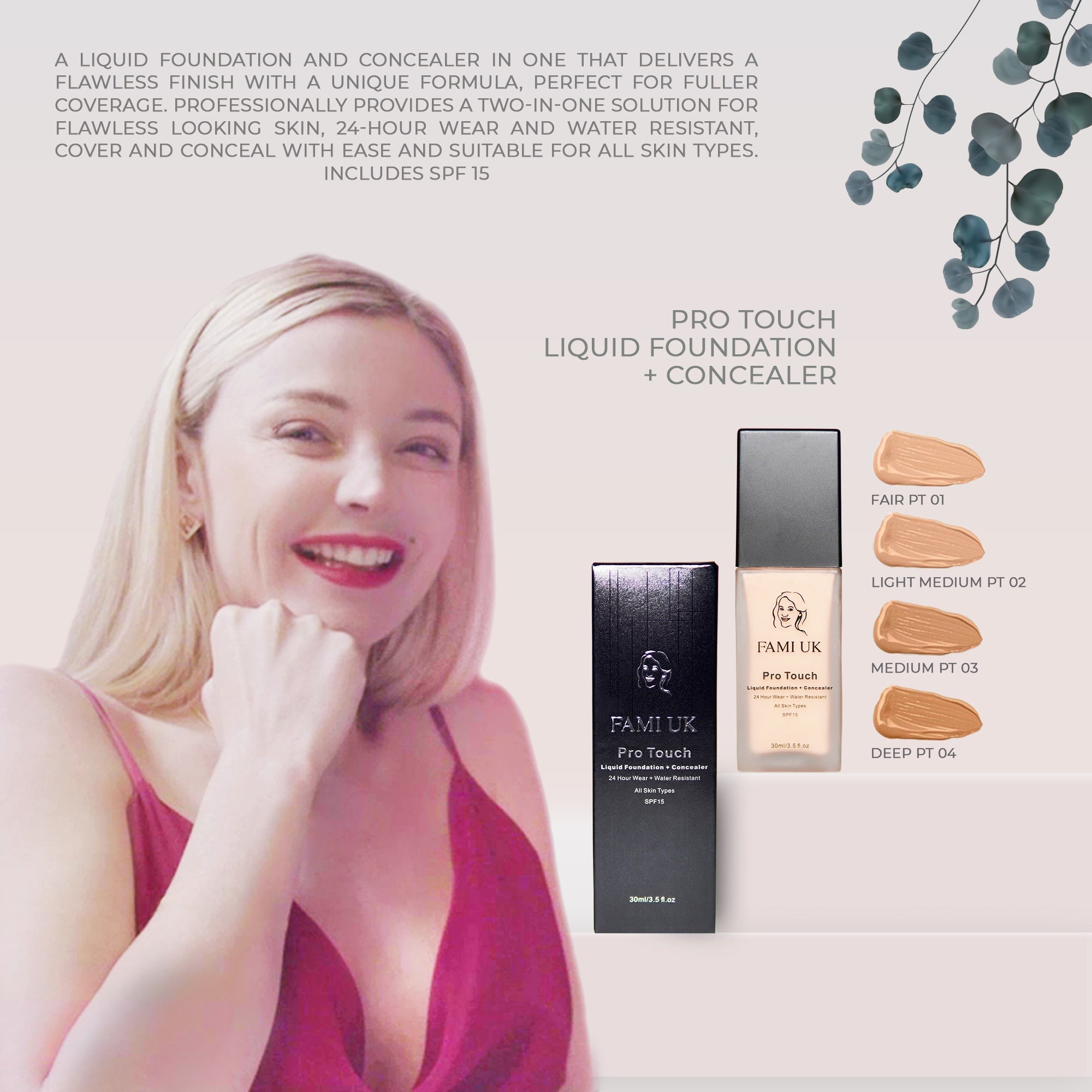 Pro Touch Liquid Foundation - Soft Matte Formula - Skin Care Premium By Fami UK - Fami UK | Premium Beauty Products