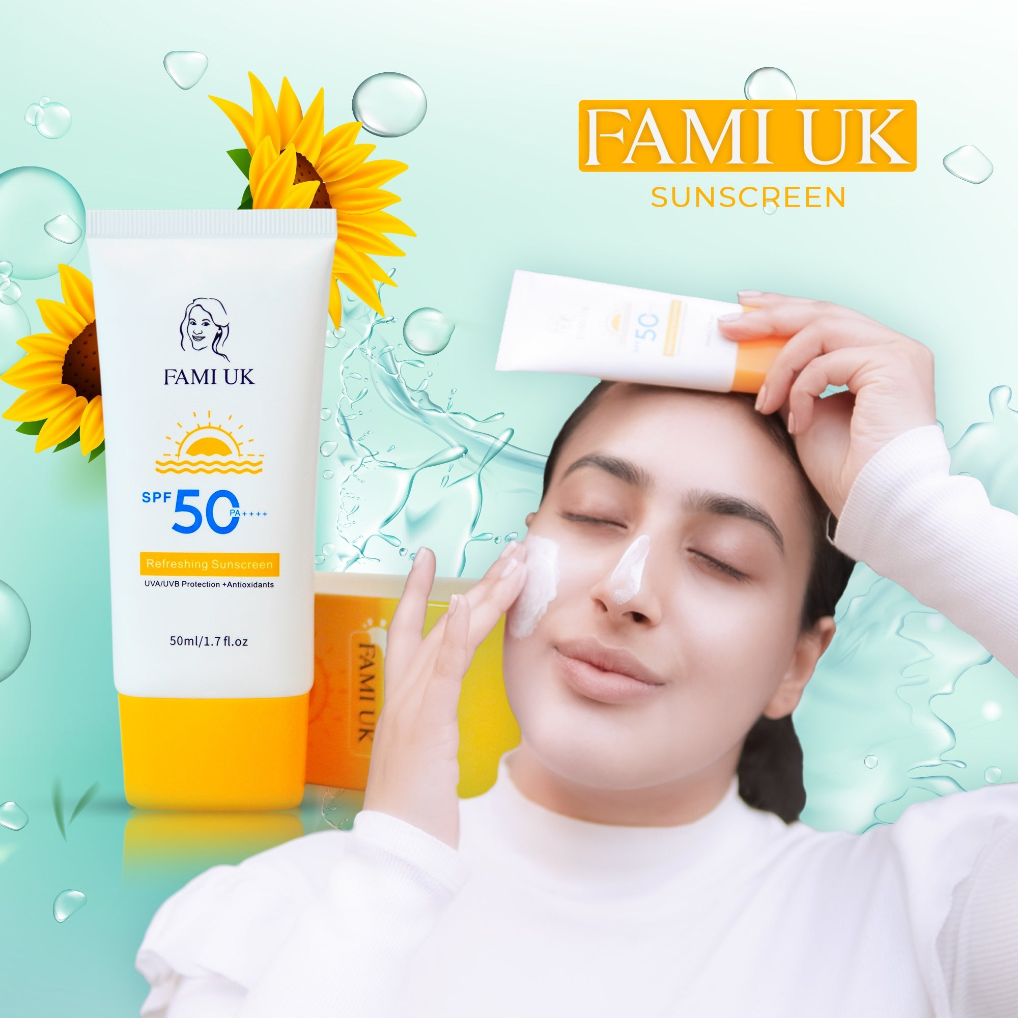 SPF 50+++ Refreshing sunscreen for all skin types - Skin Care Premium By Fami UK - Fami UK | Premium Beauty Products